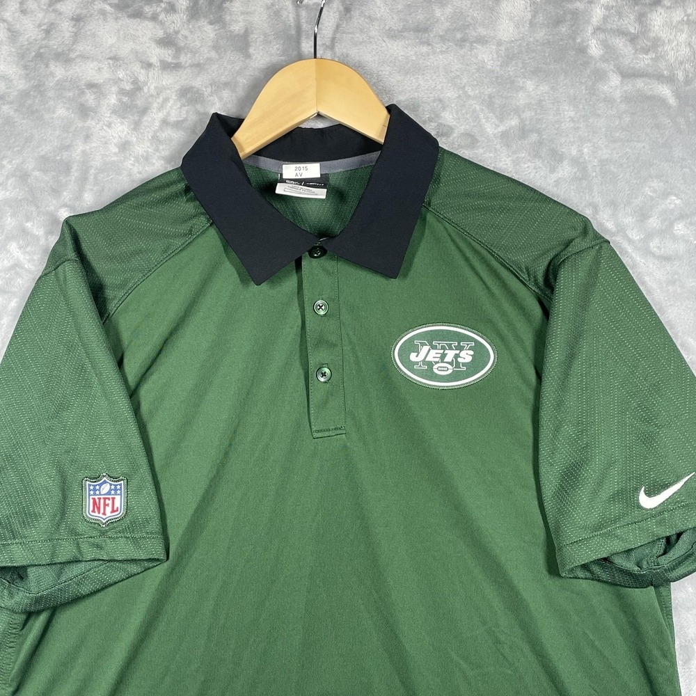 Nike NFL New York Jets Dri-FIT Onfield Polo Shirt Mens Large Green 655525-323